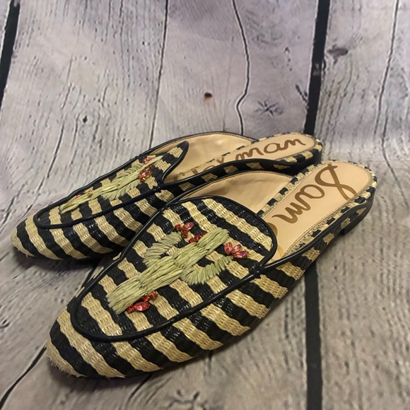 Sam Edelman Women’s Jillian Cactus Gem Boho Western Slip On Mule Loafers Sz 8.5 - Picture 1 of 10